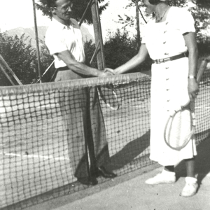 Tennis im Badl, 1934, Paula Fiegl und Erwin Grimm