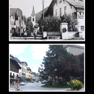 1930 Schachtner Str., Kriegerdenkmal, Tonkino. 2011 Speckbacher Str. Riedmann, Hochstaffl