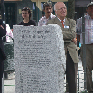 Eröffnung der Meilensteine in Wörgl, hier mit Hans Gwiggner